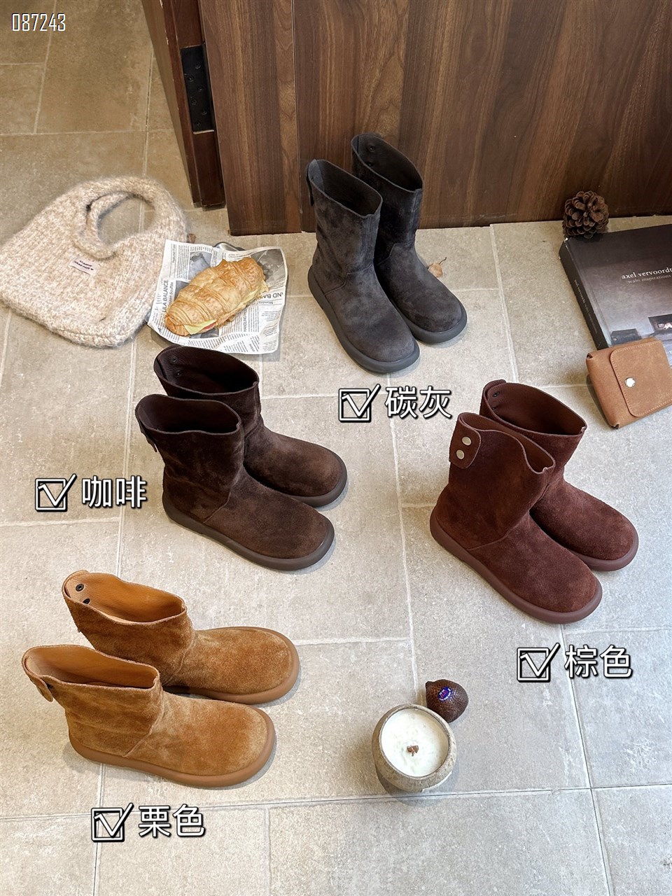 【单双可补货】秋新款真皮材质短靴SA1655-50