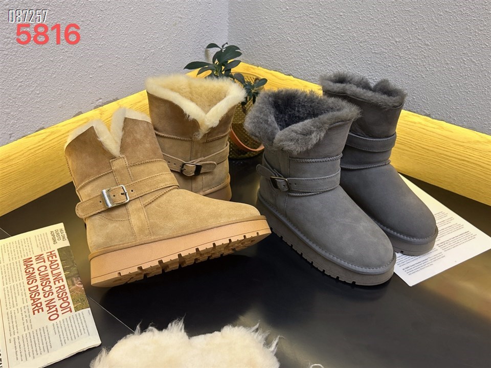 【单双可补货】皮毛一体厚底骑士靴雪地靴SA5816
