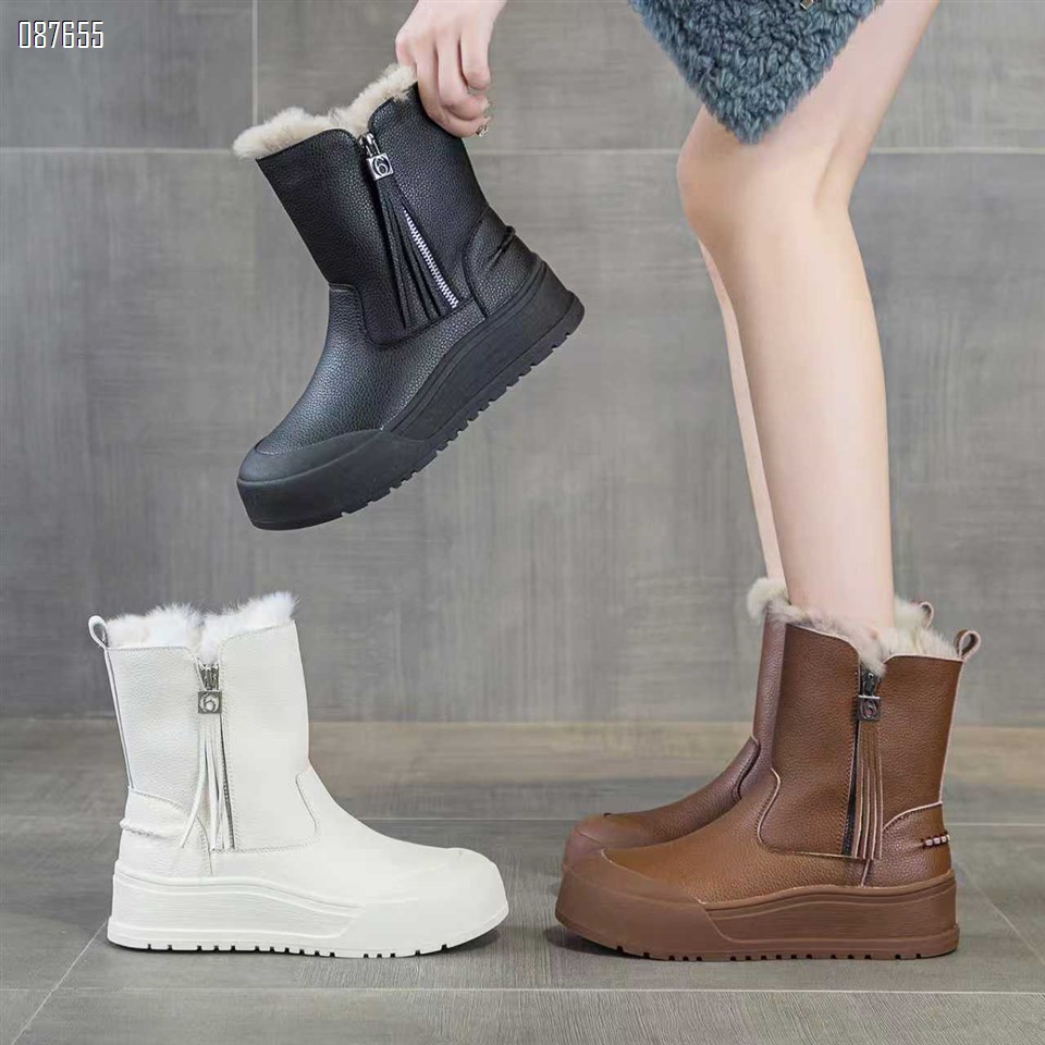 【单双可补货】冬季新款二层牛皮加绒加厚保暖防滑雪地靴SA9888