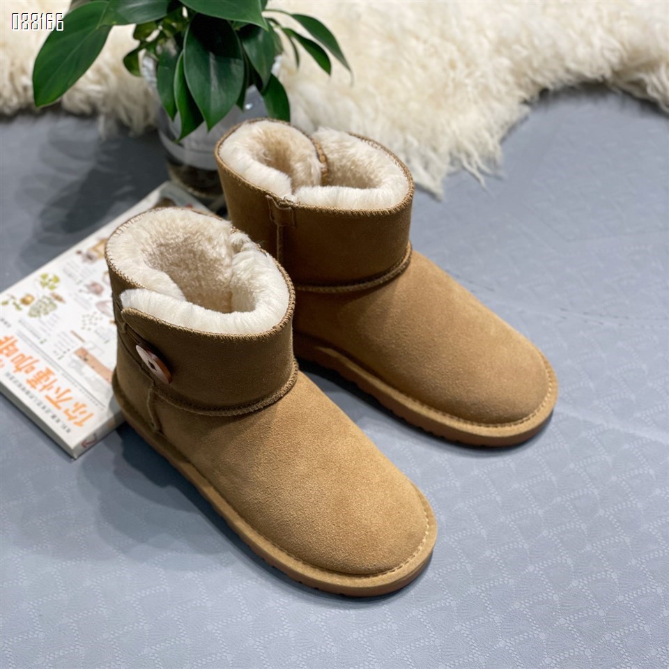 【单双可补货】新款经典木扣真皮雪地靴高品质布标版本SA1305