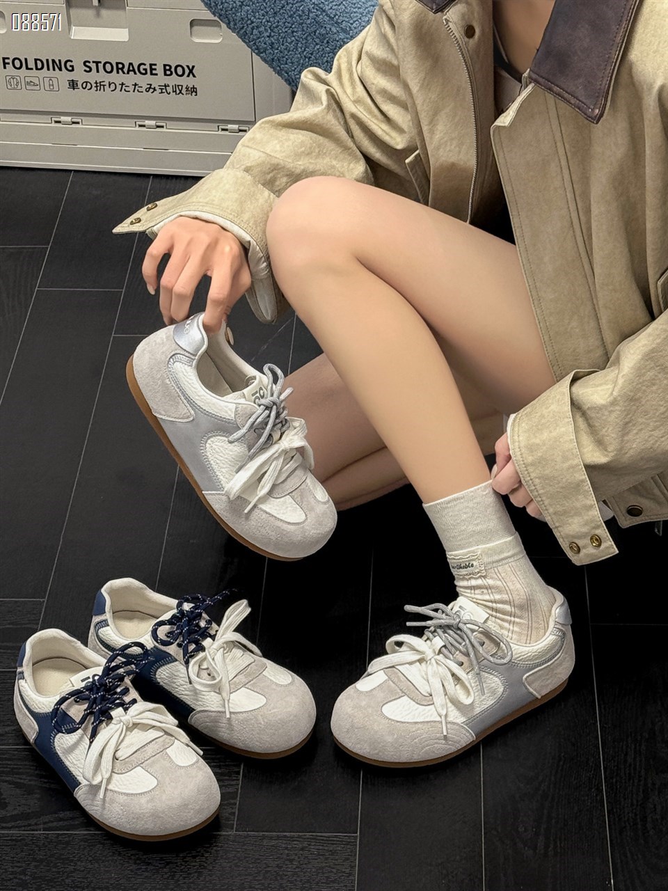 【单双可补货】新款德训鞋女白色系带阿甘鞋休闲运动板鞋SA2661