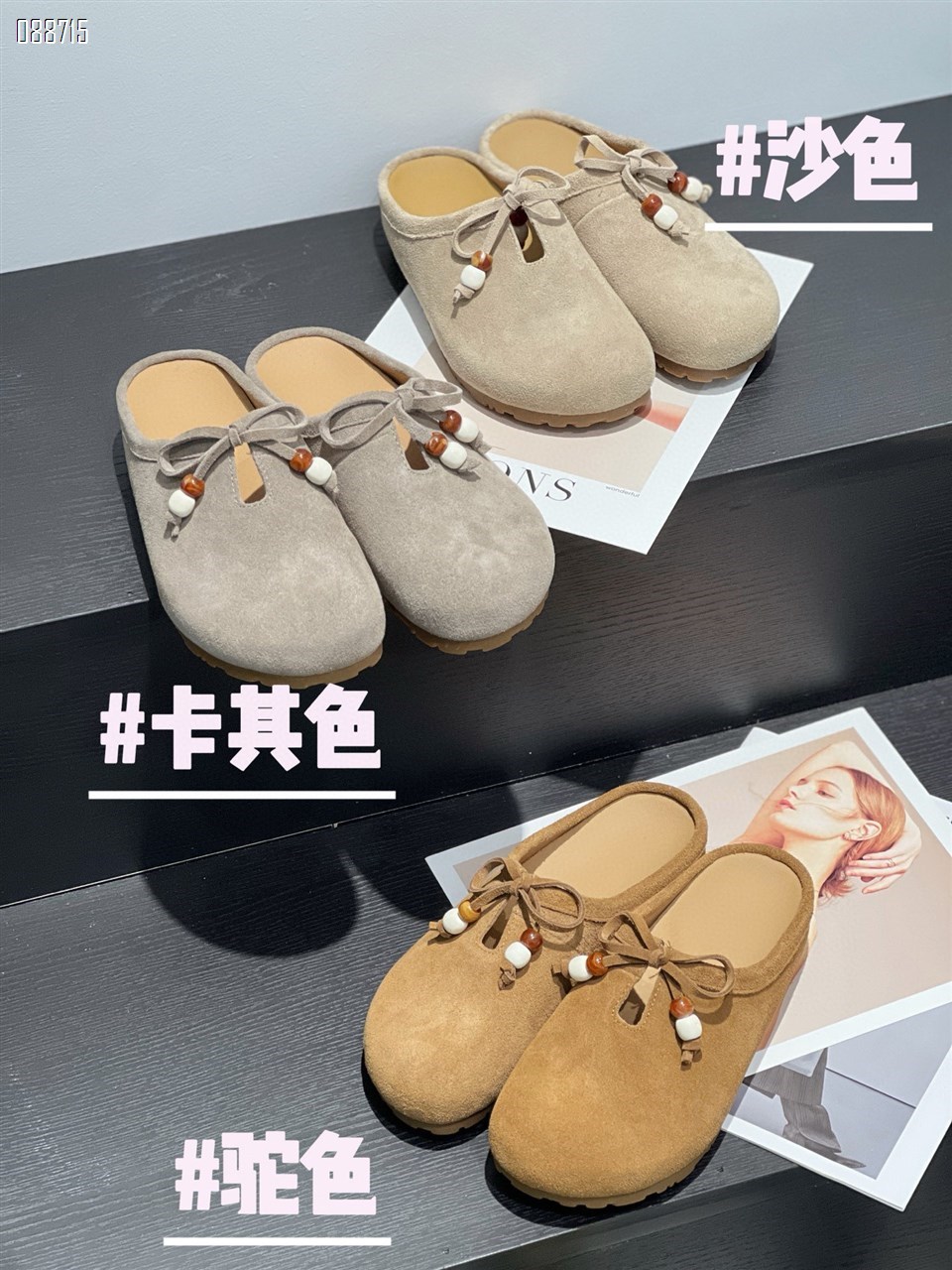 【单双可补货】新款头层磨砂牛皮包头拖鞋大头豆豆春夏款鞋SA503-1