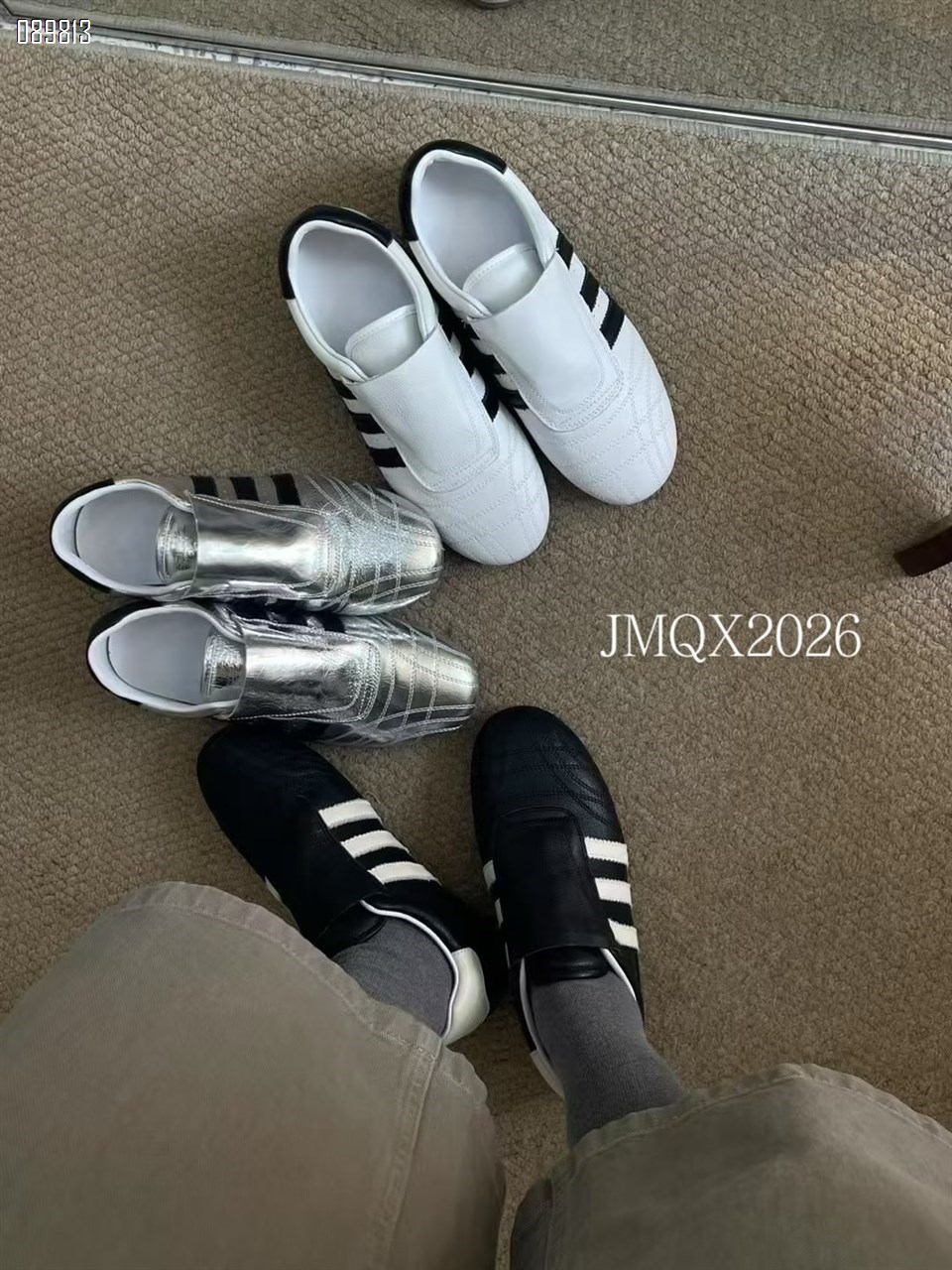 【单双可补货】新款头层牛皮三条杠休闲鞋SA1605-1