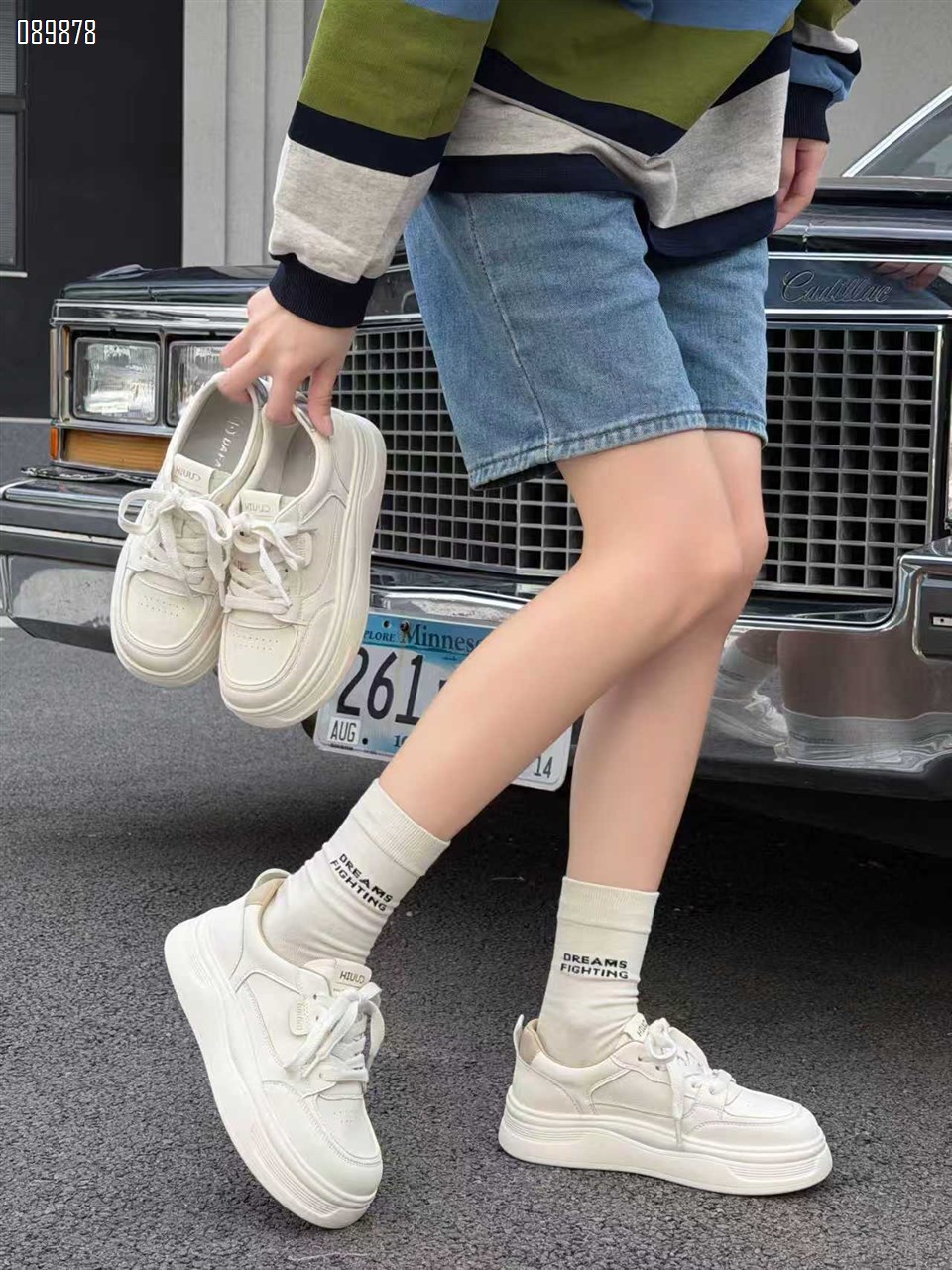 【单双可补货】新款厚底系带小白鞋网红百搭运动鞋休闲板鞋SA25558