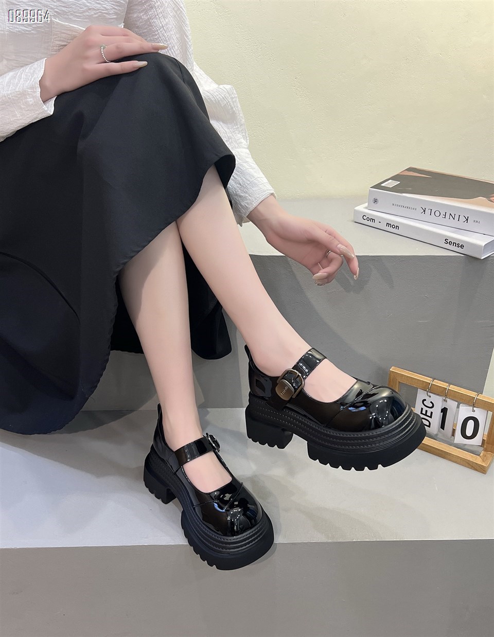 【单双可补货】新款头层牛漆皮厚底娃娃鞋SA1535-51