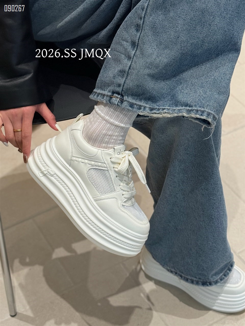 【单双可补货】新款厚底白鞋网鞋SA8061