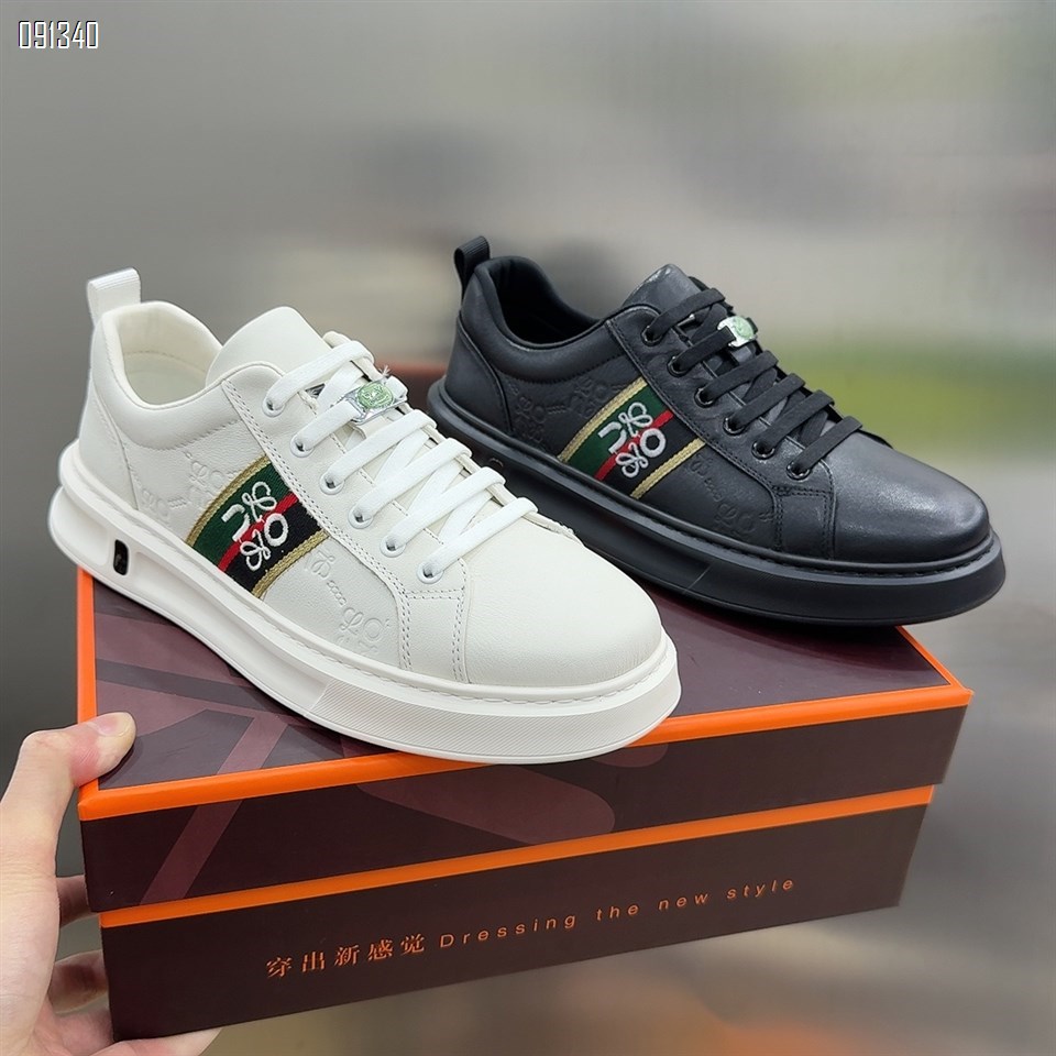 【单双可补货】新款头层牛皮时尚舒适百搭运动麦昆休闲鞋SA9675