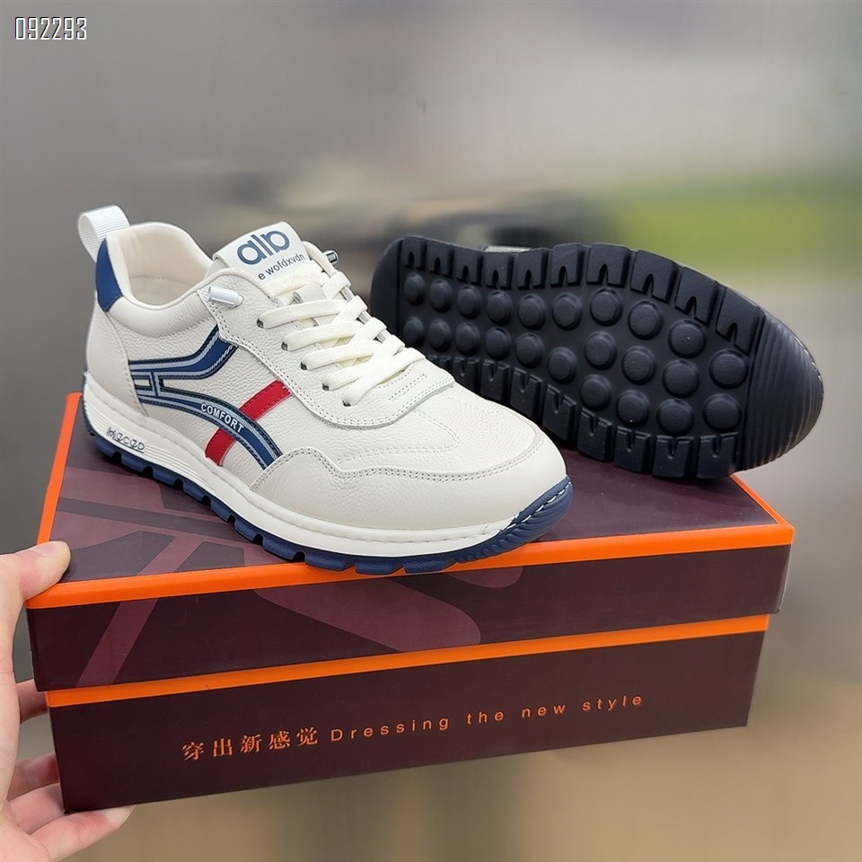 【单双可补货】新款头层牛皮时尚舒适百搭运动阿甘休闲鞋SA9810