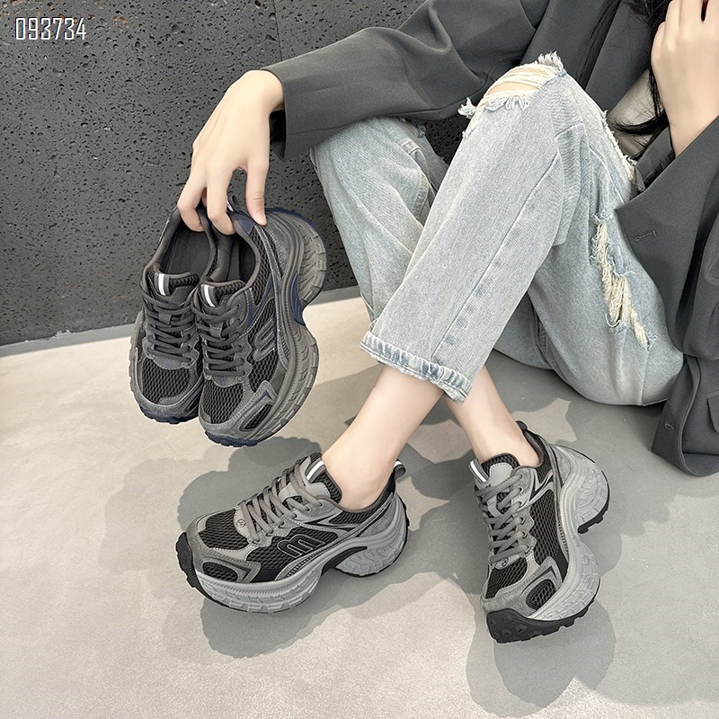 【单双可补货】新款轮胎厚底老爹鞋女复古休闲百搭运动鞋SA913-7