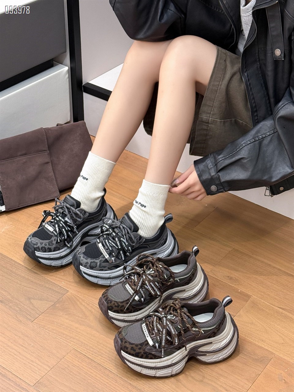 【单双可补货】新款增高厚底系带运动休闲鞋SA9332