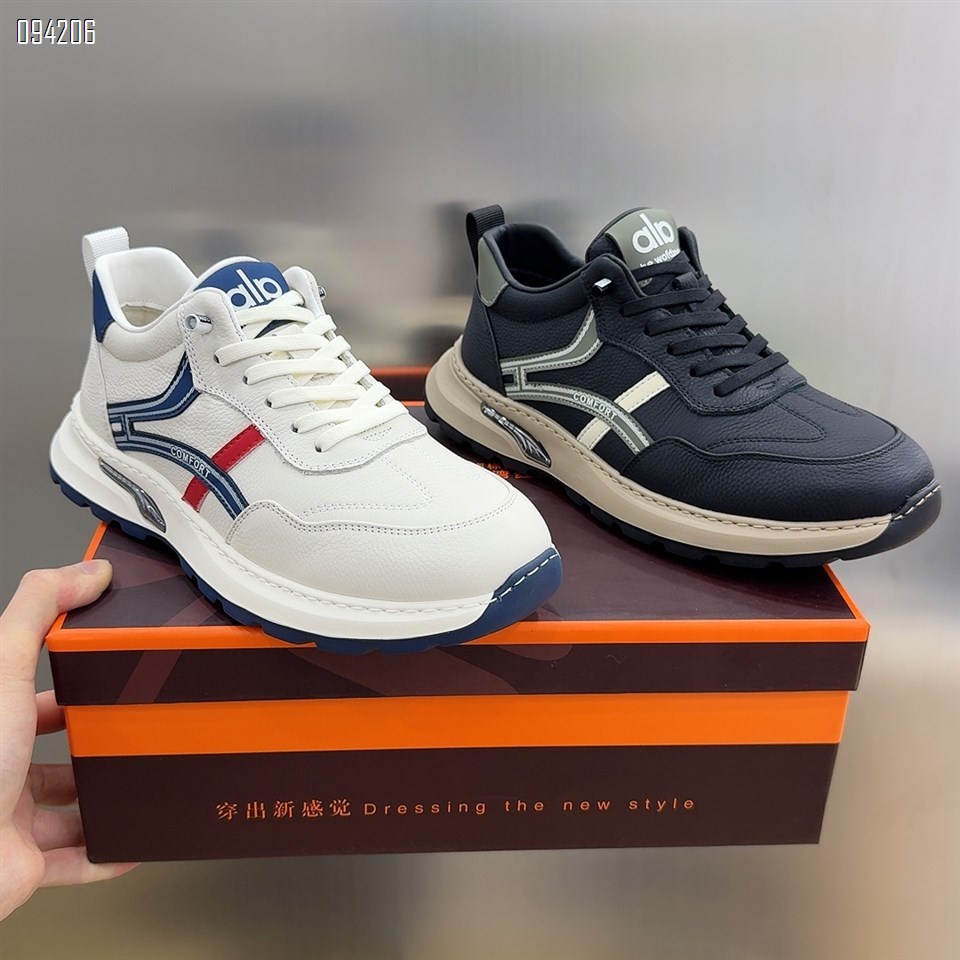 【单双可补货】新款头层牛皮时尚舒适百搭运动保暖休闲鞋SA9655