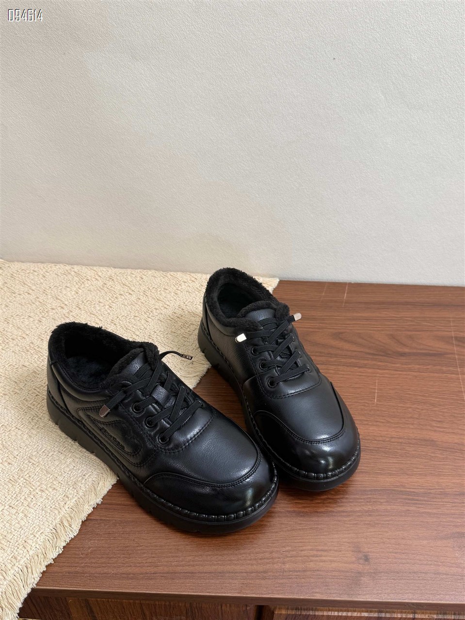 【单双可补货】新款头层牛皮绒里休闲女鞋棉单鞋61009