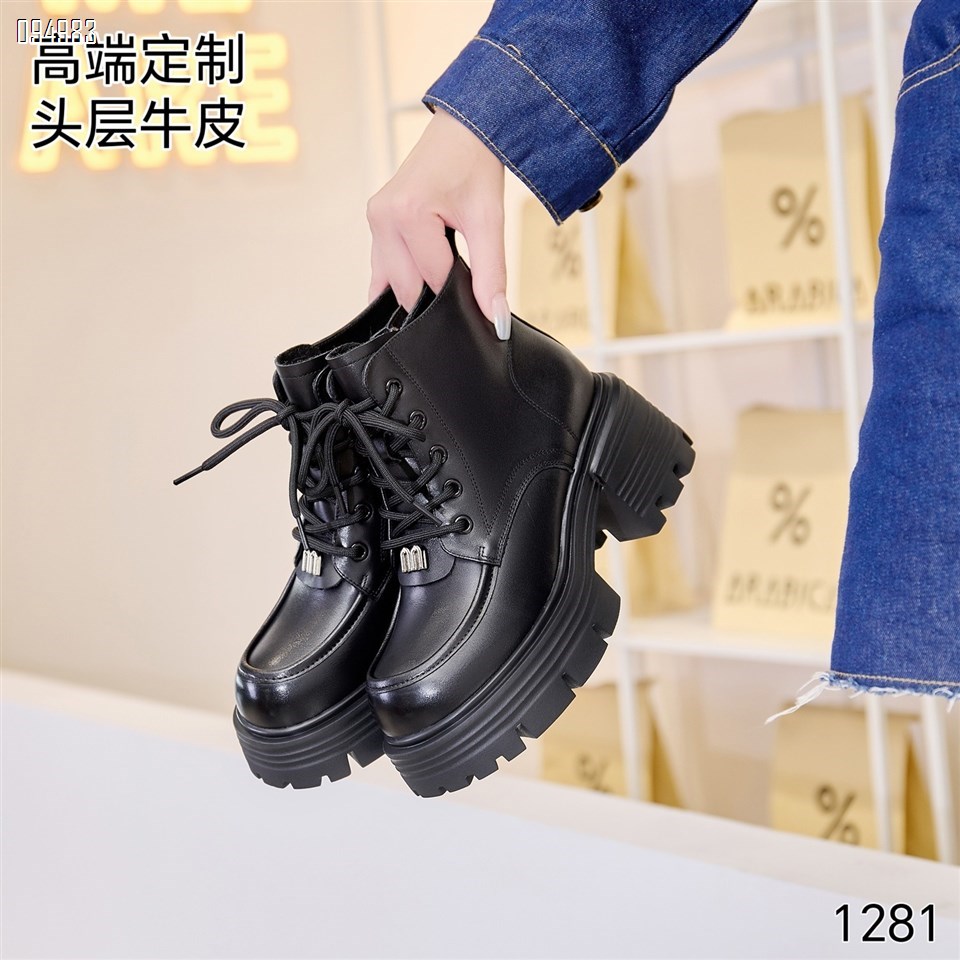 【单双可补货】新款百丽同款头层牛皮绒里短靴1281