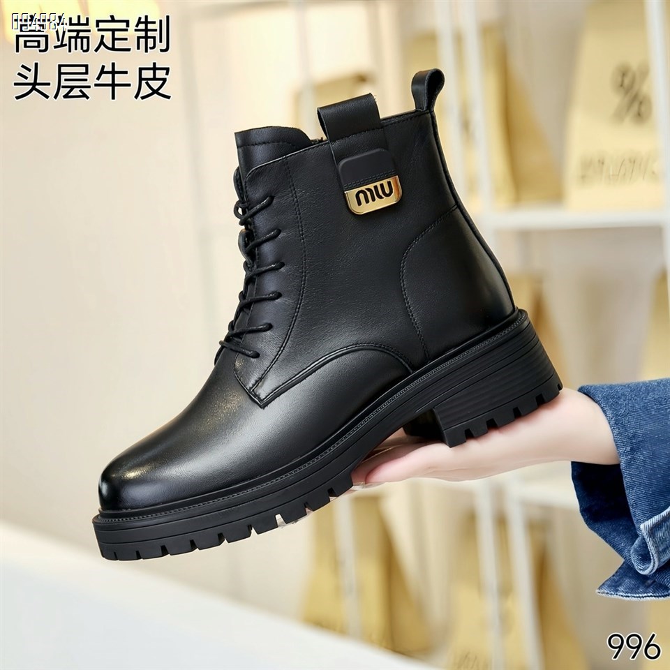 【单双可补货】新款百丽同款头层牛皮绒里短靴996